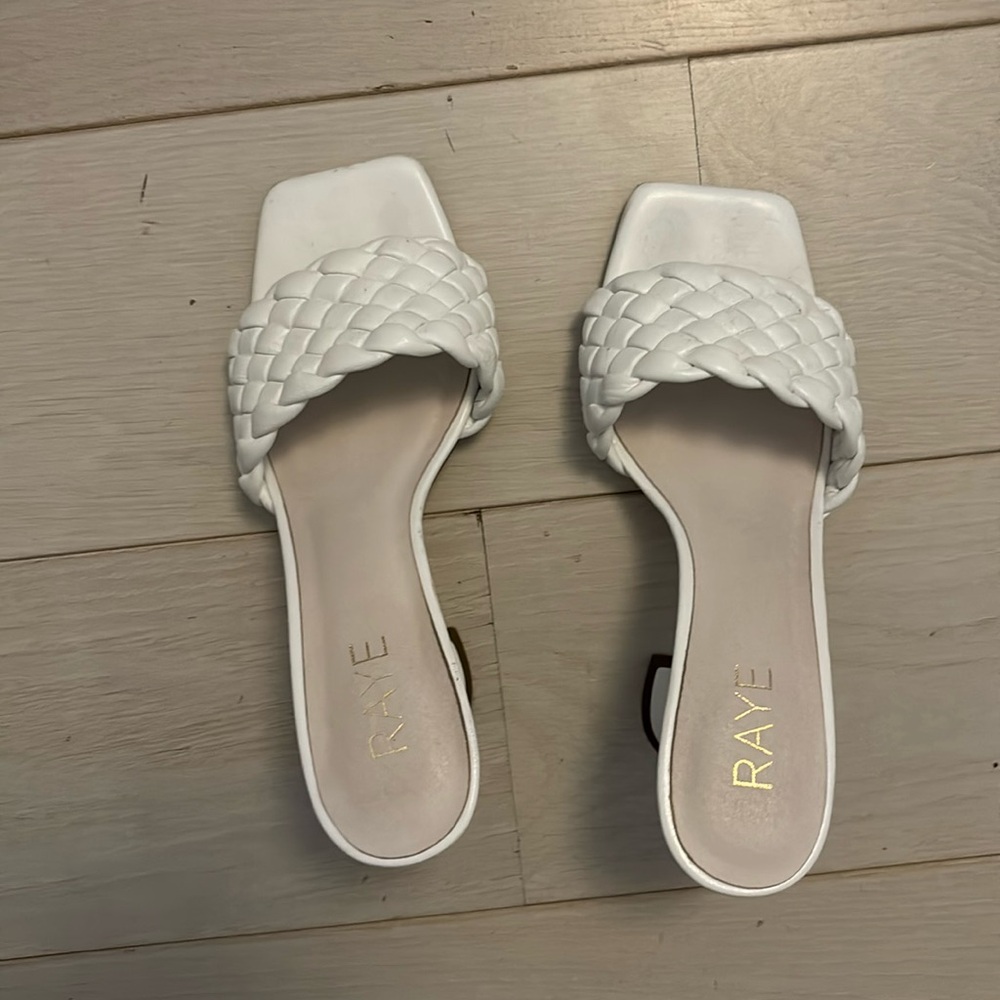 RAYE white heels